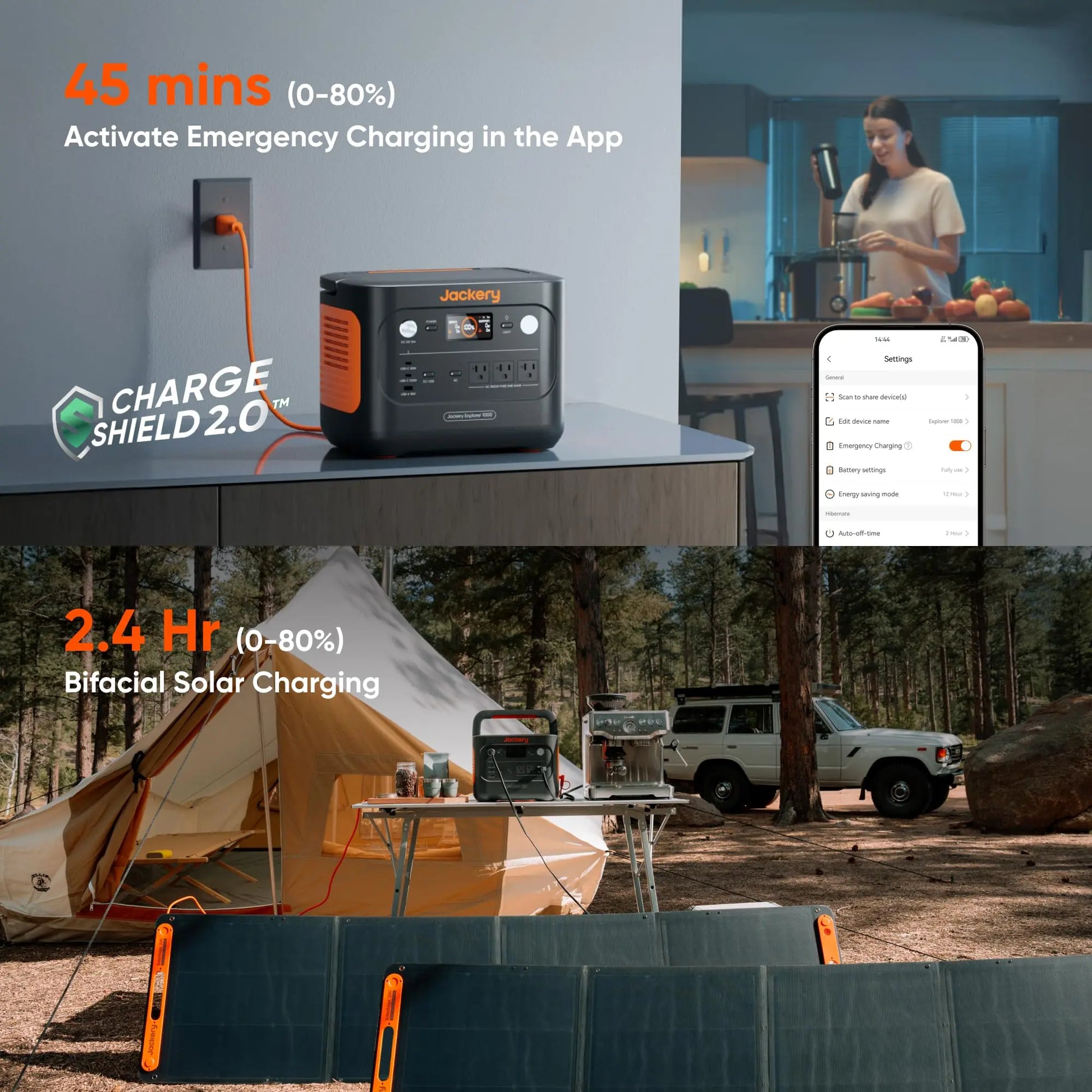 Jackery Solar Generator 1000 v2 with 200W Solar Panel,1070Wh Portable Power Station LiFePO4 Battery,1500W AC/100W USB-C Output, 1Hr Fast Charge for Outdoor,Off-Grid Living,RV,Emergency - Planet First Market