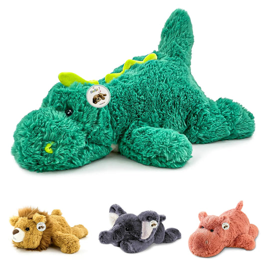 YOUBLEK 16" | 2 Pounds Green Dinosaur Weighted Stuffed Animals,Sensory Comfort Plush Throw Pillow Toy,Kawaii Plushies Hugging Toy Gifts for Kids & Adults (Dinosaur, 16 inch 2 Pounds) YOUBLEK