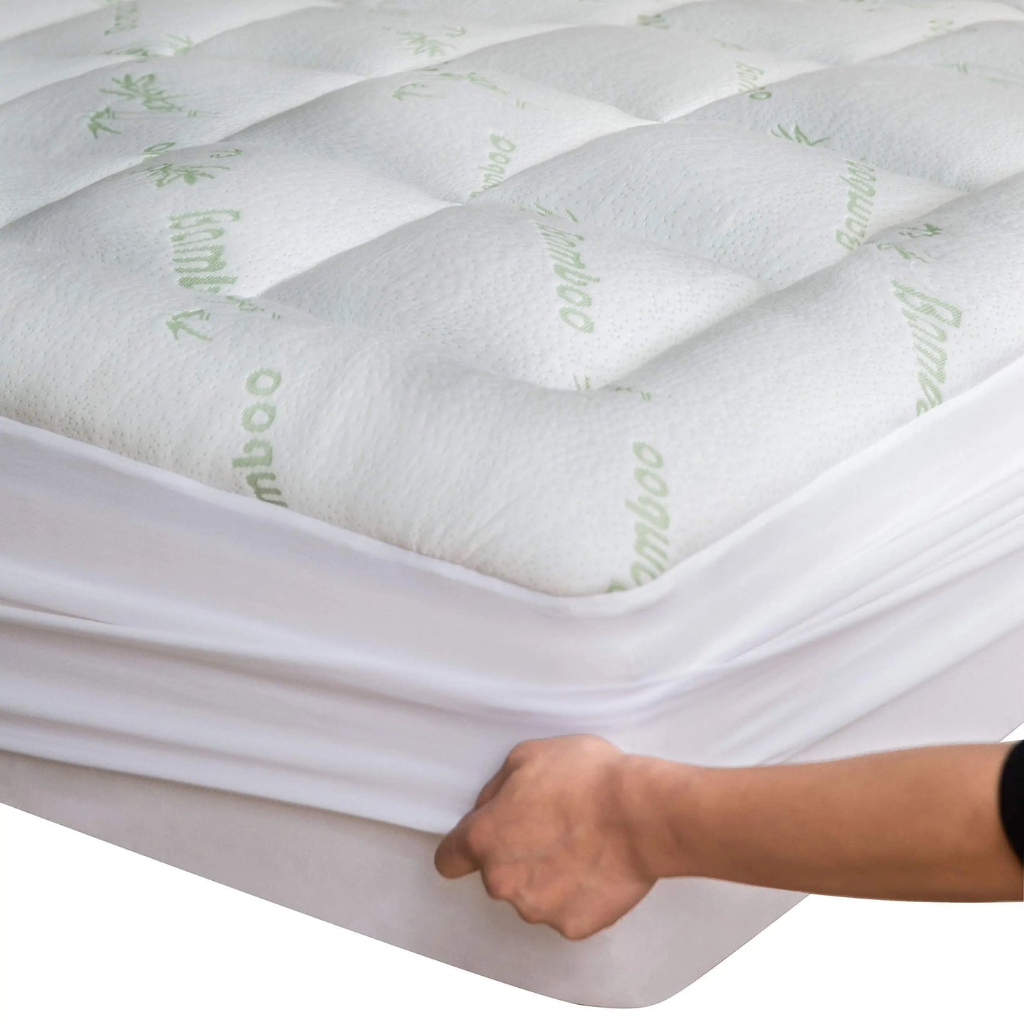 Viscose Made from Bamboo Queen Mattress Topper - Thick Cooling Breathable Pillow Top Mattress Pad for Back Pain Relief - Deep Pocket Topper Fits 8-20 Inches Mattress - Planet First Market