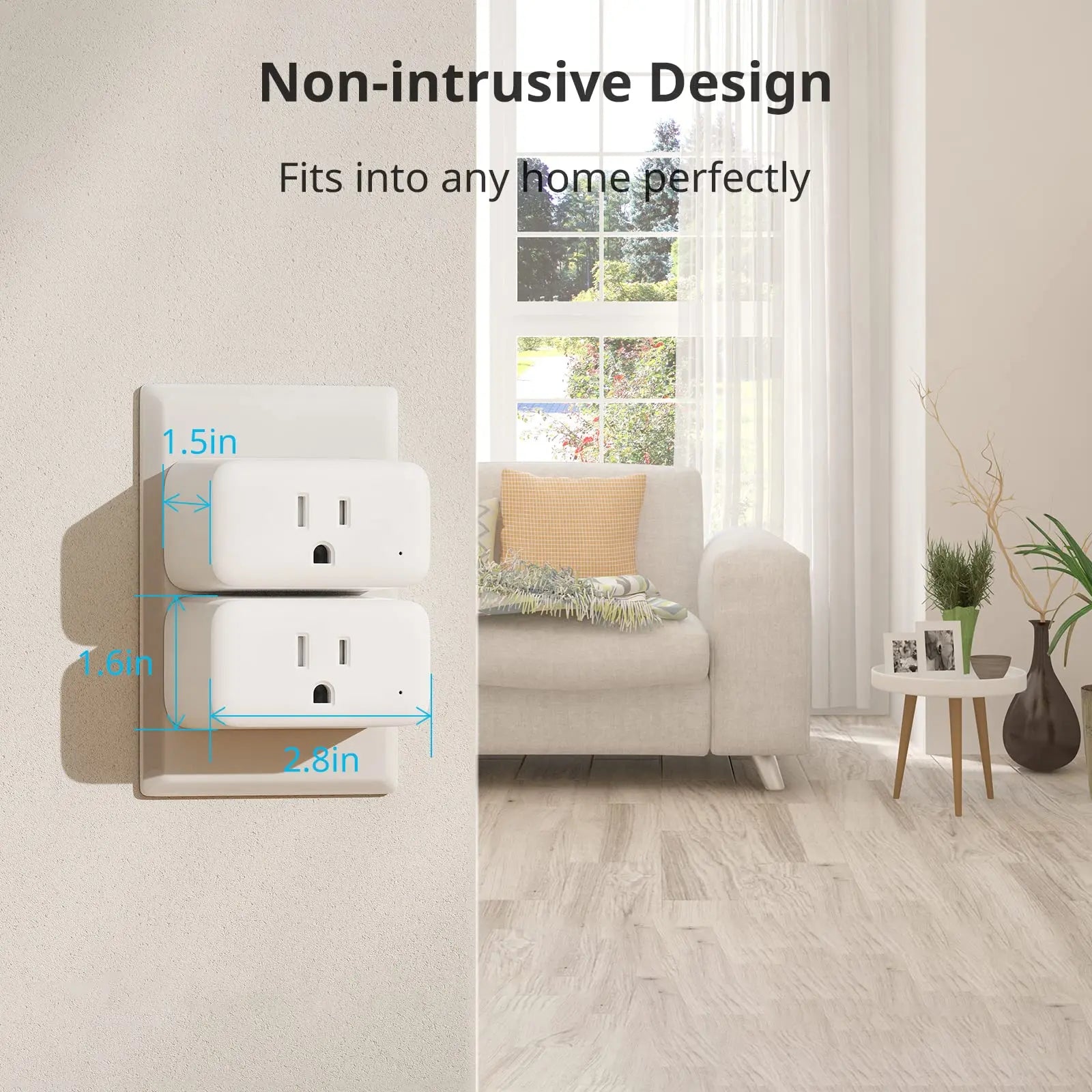 SwitchBot Smart Plug Mini 15A, Energy Monitor, Smart Home WiFi(2.4GHz) & Bluetooth Outlet Compatible with Alexa & Google Home, APP Remote Control & Timer Function for Home Automation, No Hub Required SwitchBot