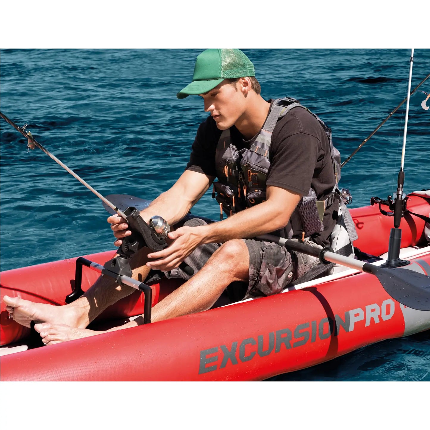 Intex 68309EP Excursion Pro K2 Inflatable Kayak Set: Includes Deluxe 86in Kayak Paddles and High-Output Pump – SuperTough PVC – Adjustable Bucket Seat – 2-Person – 400lb Weight Capacity - Planet First Market