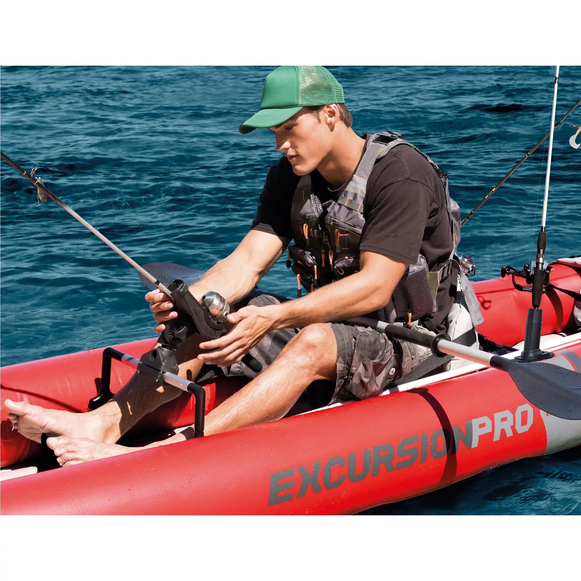 Intex 68309EP Excursion Pro K2 Inflatable Kayak Set: Includes Deluxe 86in Kayak Paddles and High-Output Pump – SuperTough PVC – Adjustable Bucket Seat – 2-Person – 400lb Weight Capacity - Planet First Market