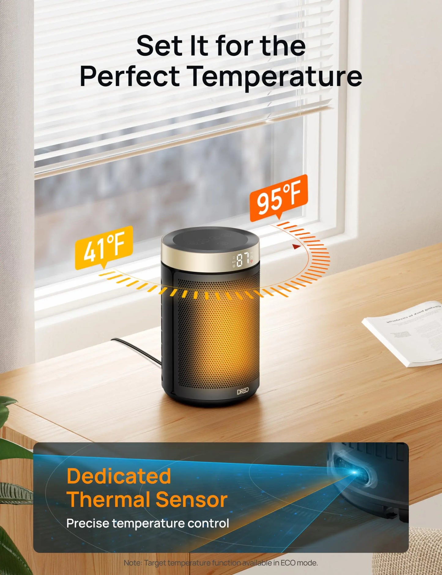 Dreo Space Heater, Portable Electric Heaters for Indoor Use with Thermostat and Remote, 2024 Upgraded, Digital Display, 12H Timer, 5 Mode, 1500W PTC Ceramic Fast Safety Heat for Office Bedroom Home - Planet First Market