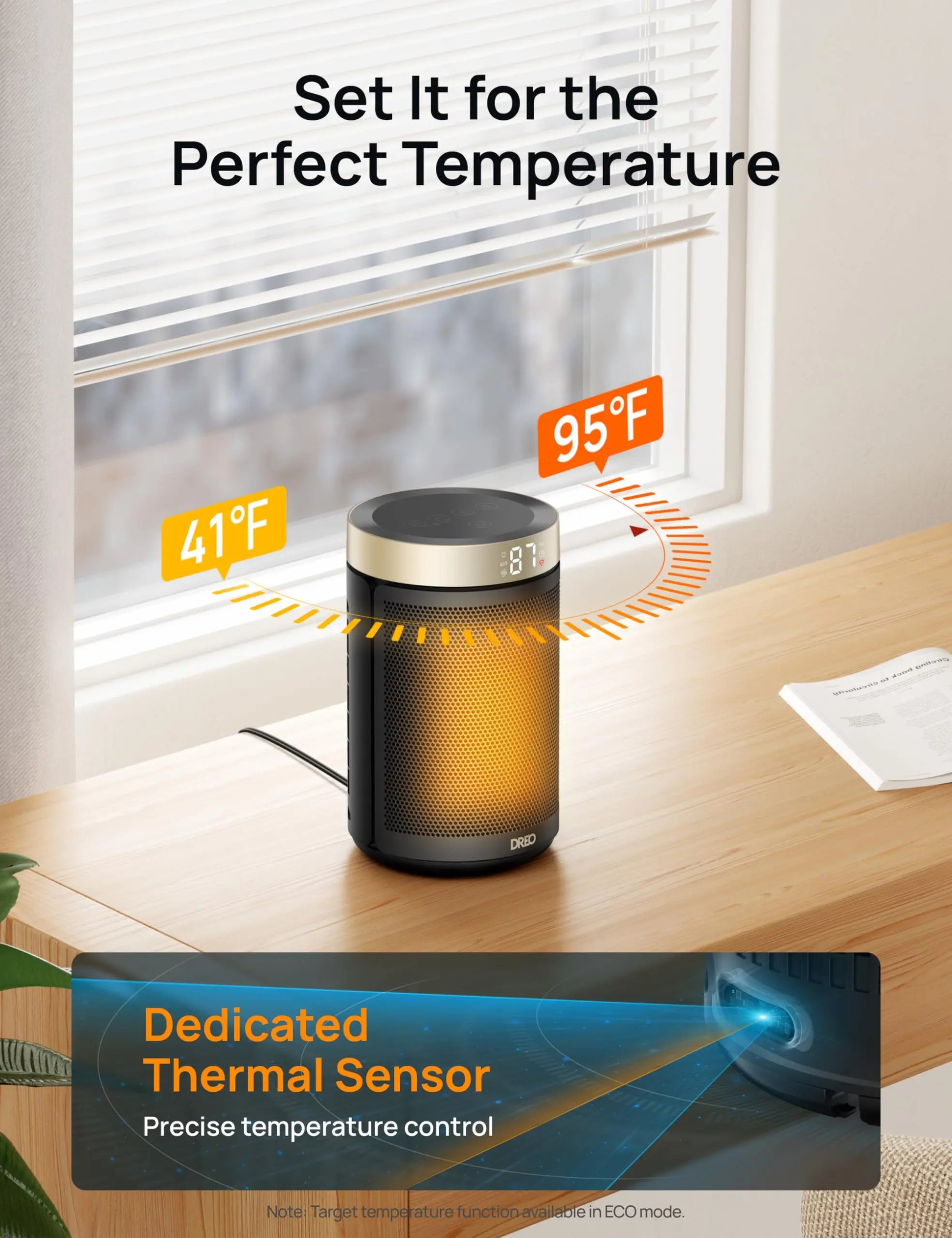 Dreo Space Heater, Portable Electric Heaters for Indoor Use with Thermostat and Remote, 2024 Upgraded, Digital Display, 12H Timer, 5 Mode, 1500W PTC Ceramic Fast Safety Heat for Office Bedroom Home - Planet First Market