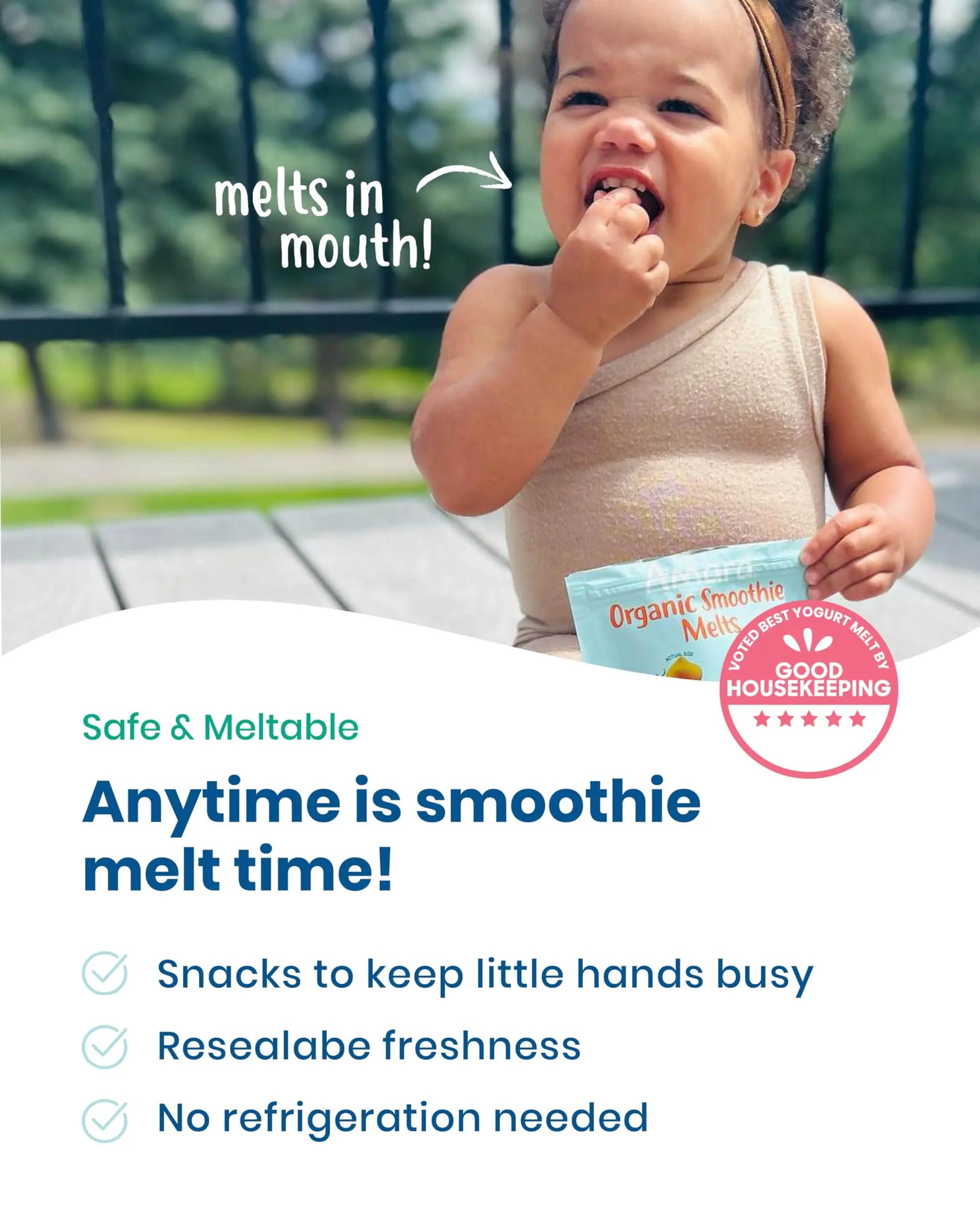 Amara Smoothie Melts - Mixed Red Berries - Baby Snacks Made With Fruits and Vegetables - Healthy Toddler Snacks For Your Kids Lunch Box - Organic Plant Based Yogurt Melts - 6 Resealable Bags - Planet First Market