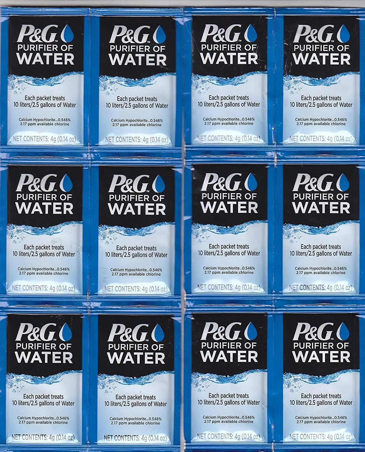 P&G Purifier of Water Portable Water Purifier Packets. Emergency Water Filter Purification Powder Packs for Camping, Hiking, Backpacking, Hunting, and Traveling. (12 Packets) - Planet First Market