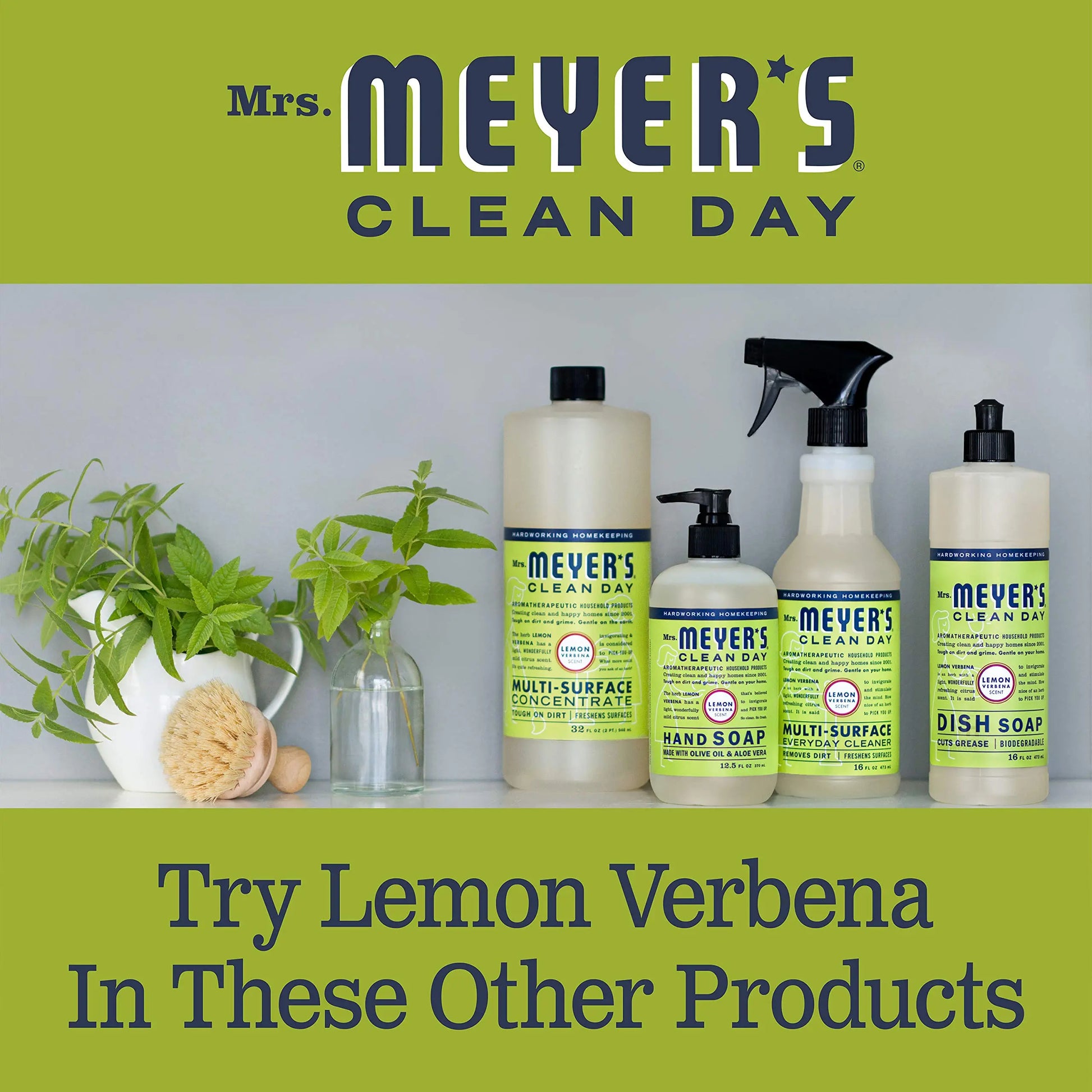 Mrs. Meyer's Liquid Dish Soap Refill, Biodegradable Formula, Lemon Verbena, 48 fl. oz - Planet First Market