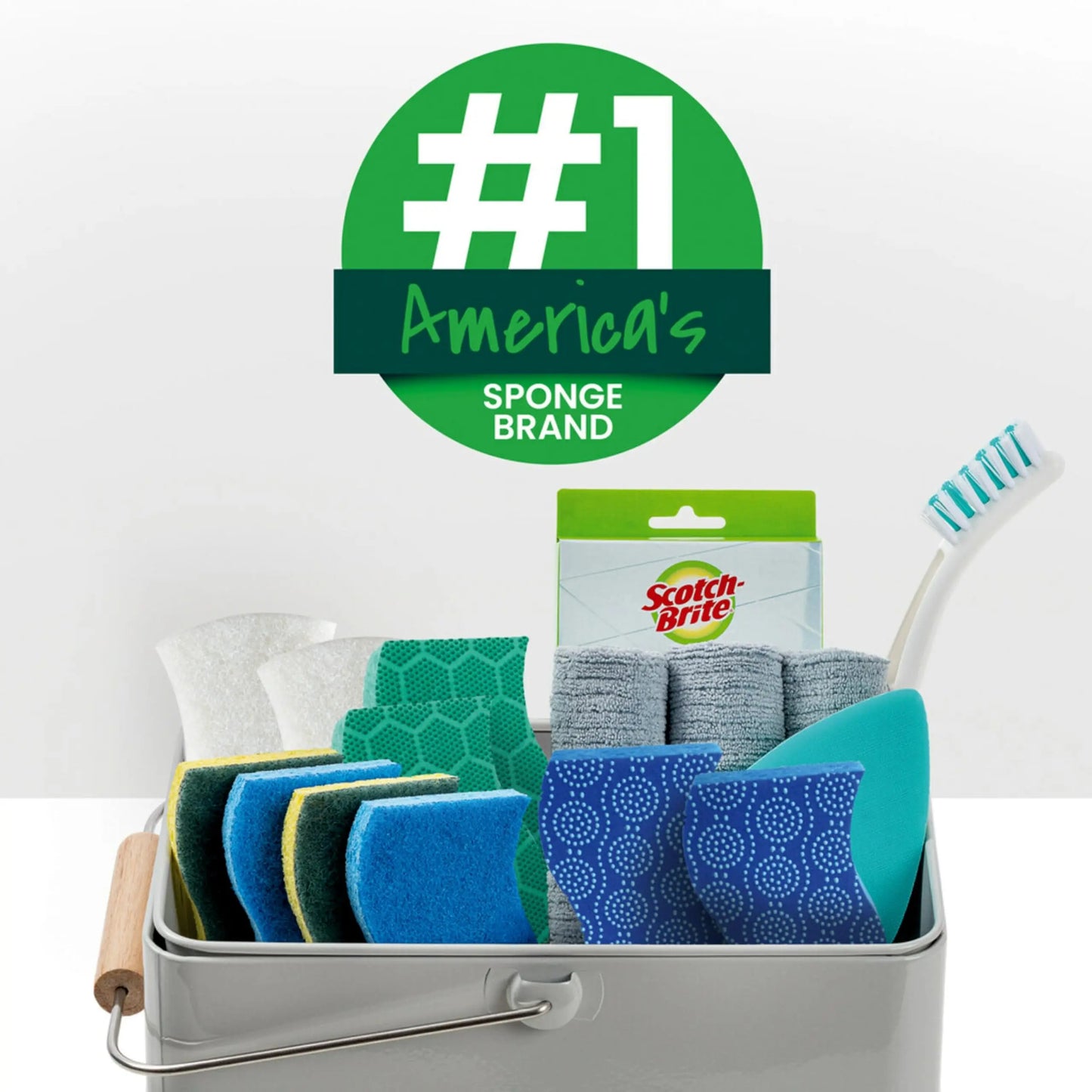 Scotch-Brite Greener Clean Non-Scratch Kitchen Sponges, 6 Scrub Sponges, Durable Recycled Scrubbers for Cleaning Dishes, Non-Stick Pots and Pans, Countertops and More - Planet First Market