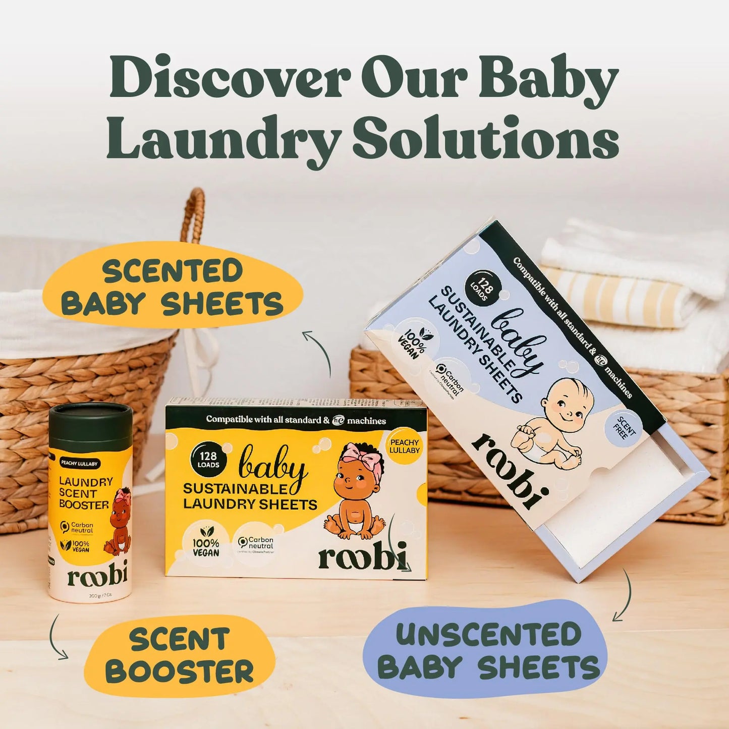 Roobi Sustainable Laundry Scent Booster Beads. Linen Breeze Fragrance Laundry Beads. Up to 20 Washing Cycles. Carbon Neutral, 100% Vegan. - Planet First Market