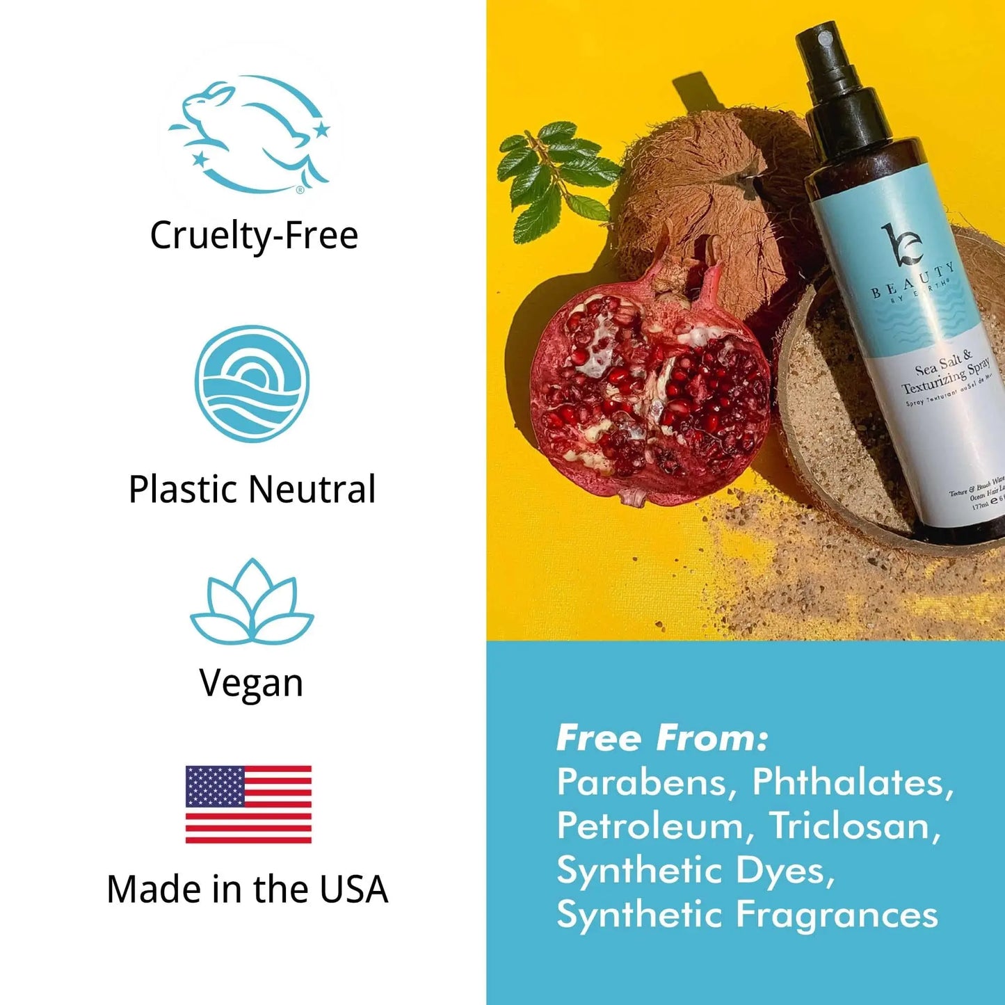 Sea Salt Spray for Textured Beach Waves & Volume - USA Made with Organic Ingredients, Texturing & Volumizing Spray for Fine Hair for Men & Women - Planet First Market