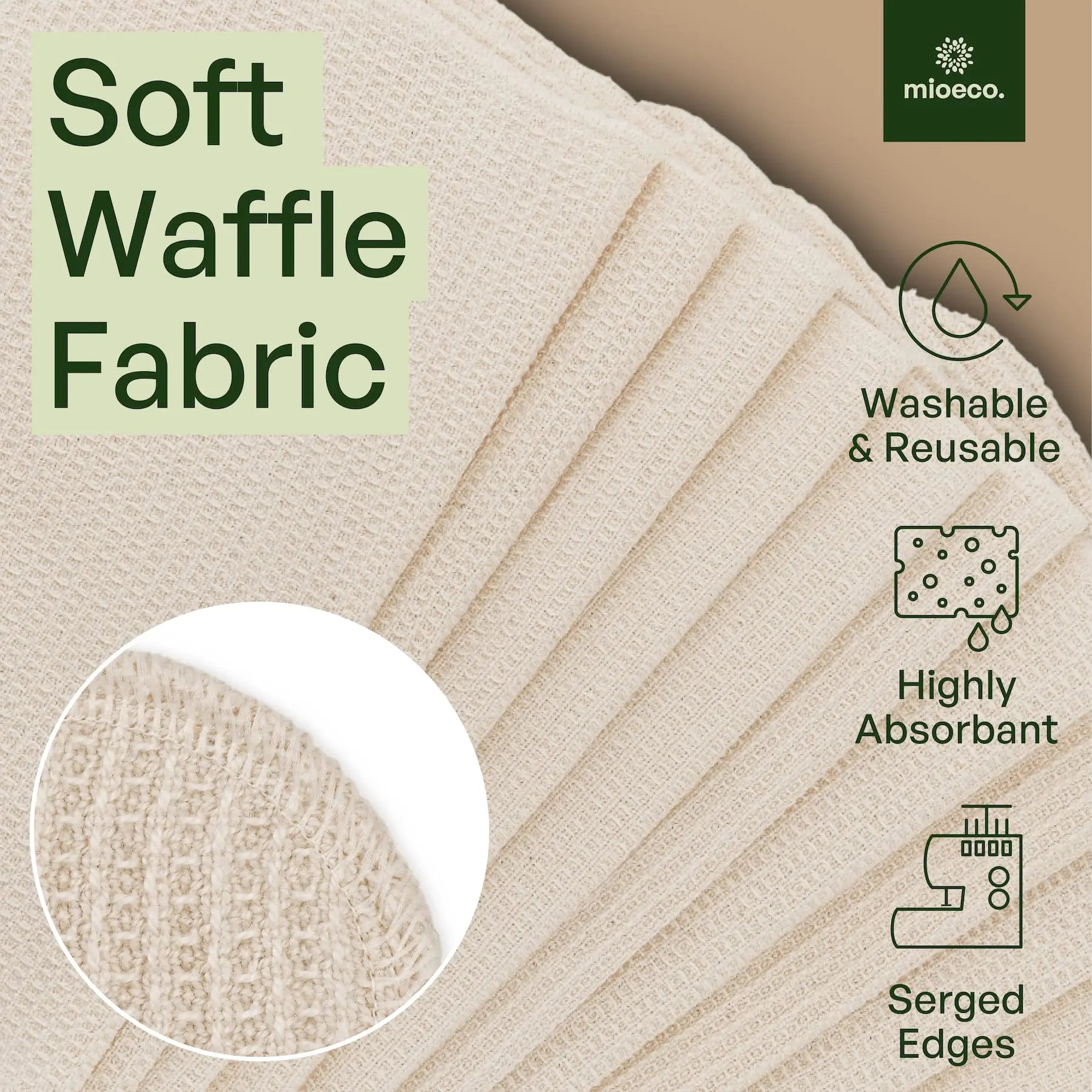 20 Pack Reusable Paper Towels Washable - Nature Friendly - Organic Cotton Alternative - Thick, Strong, Paperless Kitchen Dish Cloths - Reusable Napkins - Dish Towels - Cloth Napkin - Kitchen Towels - Planet First Market