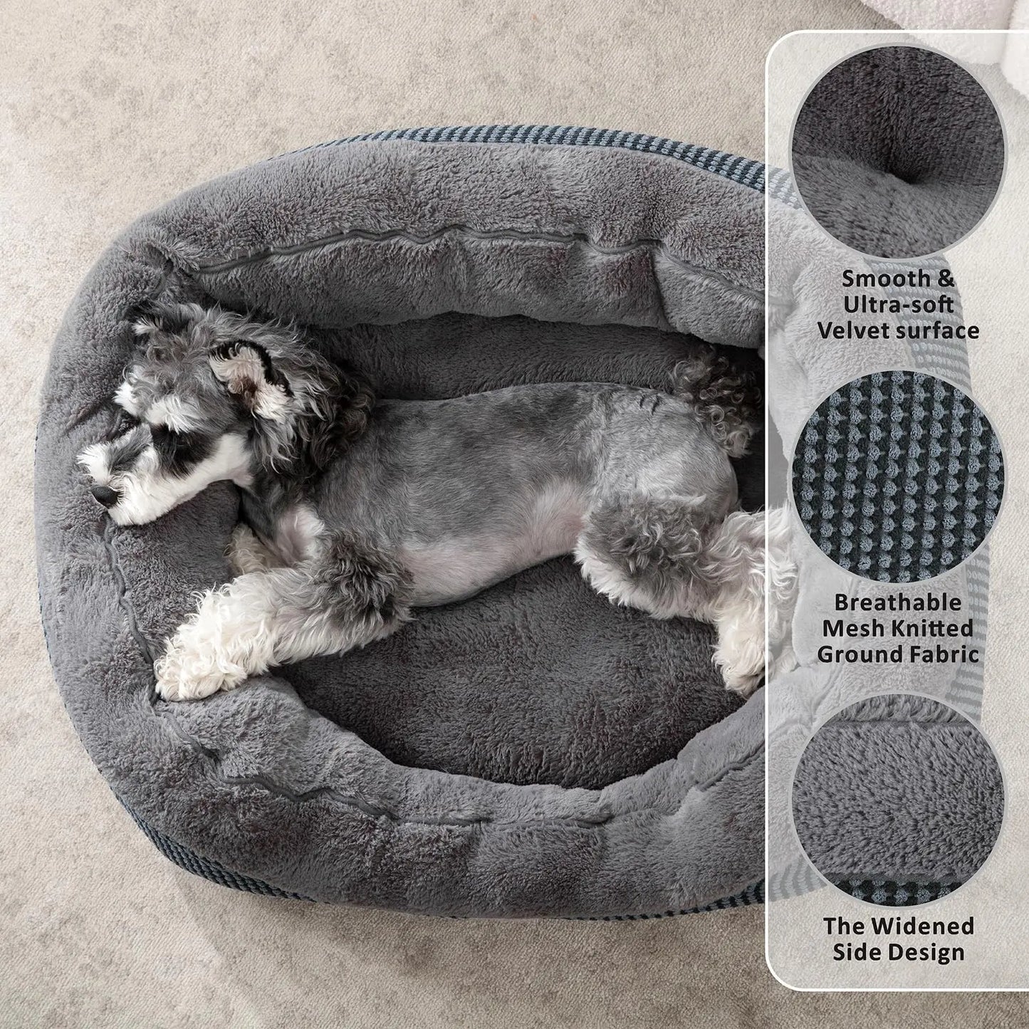 INVENHO Large Dog Beds for Large Dogs Washable, Rectangle Dog Beds Large Sized Dog, Orthopedic Dog Bed, Warming Soft Sleeping Puppy Bed Durable Pet Bed with Anti-Slip Bottom L(35"x25"x10") - Planet First Market