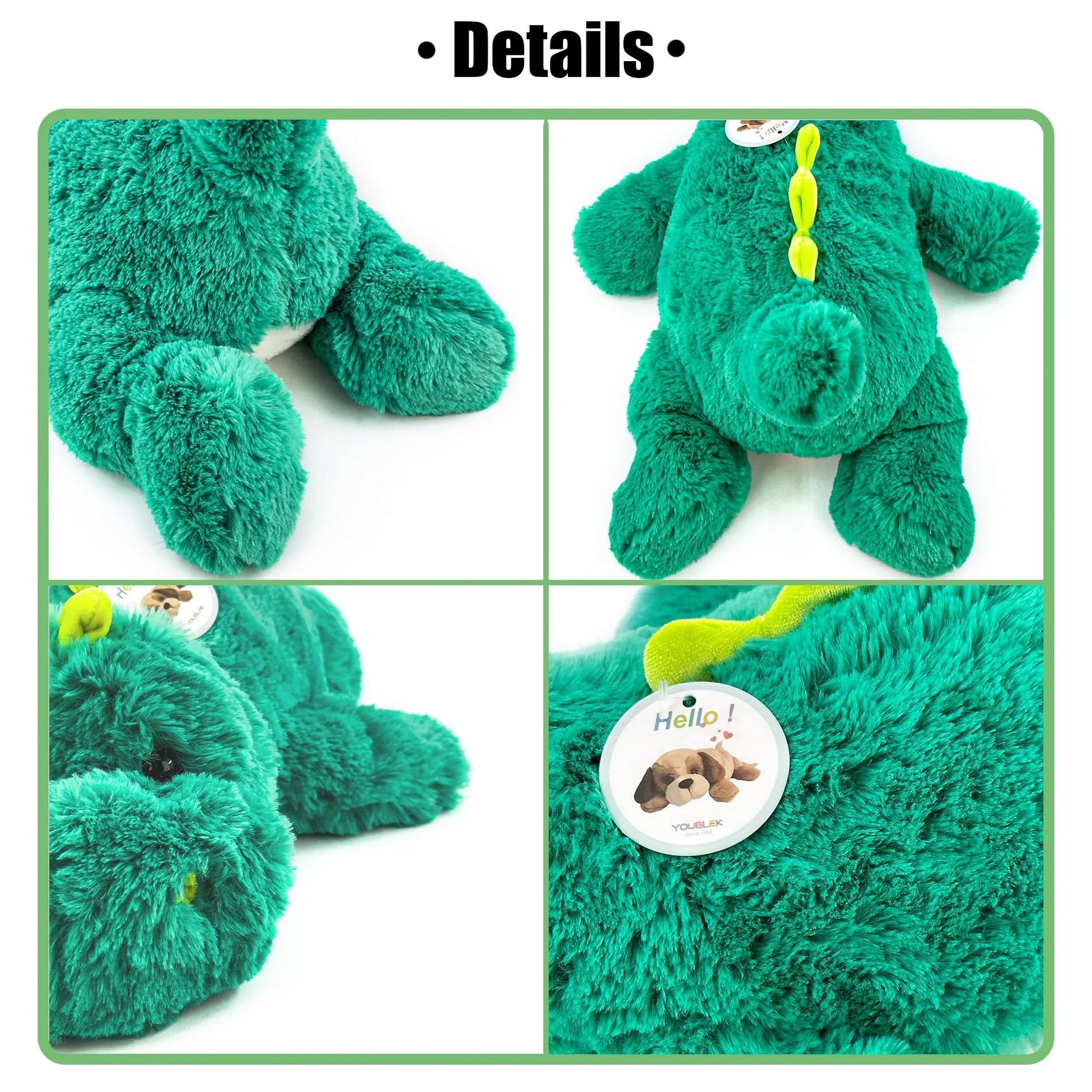 YOUBLEK 16" | 2 Pounds Green Dinosaur Weighted Stuffed Animals,Sensory Comfort Plush Throw Pillow Toy,Kawaii Plushies Hugging Toy Gifts for Kids & Adults (Dinosaur, 16 inch 2 Pounds) YOUBLEK